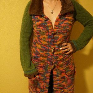 Custom handmade knit long sweater